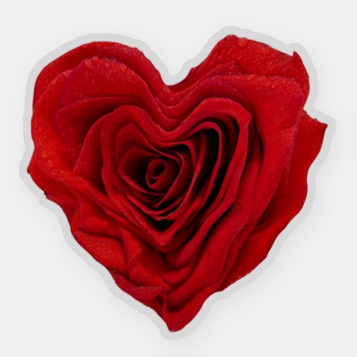 Heart_Shaped Red Rose Sticker