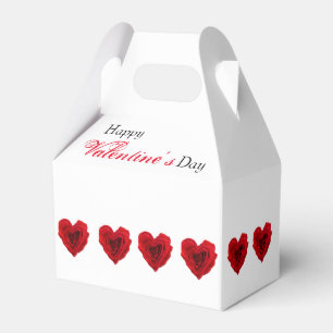 Heart-Shaped Red Rose Valentine's Day Favor Boxes