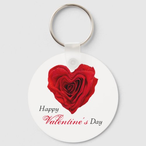 Heart_Shaped Red Rose Valentines Day Keychain