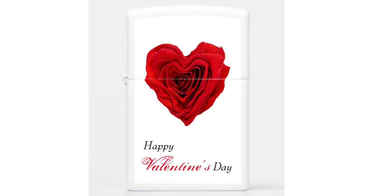 Heart-Shaped Red Rose Valentine's Day Zippo Lighter | Zazzle.com