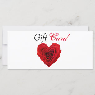 Heart-Shaped Red Rose Valentine's Gift Card