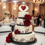Heart Shaped Red Roses-Wedding-Cake Pick