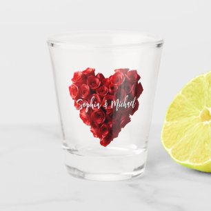 Heart Shaped Red Roses-Wedding-Money/shot Dance- Shot Glass