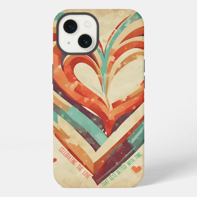 Heart-Shaped Retro iPhone Case (Back)