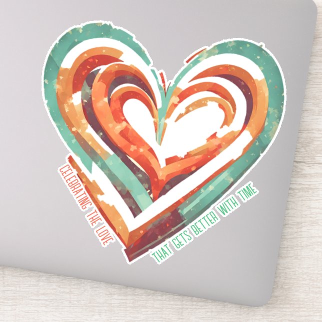 Heart-Shaped Retro Sticker (Detail)