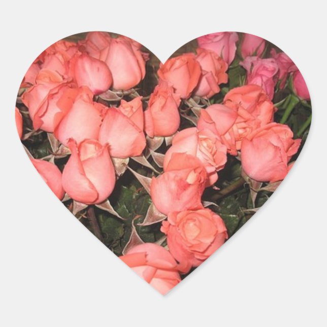 HEART SHAPED ROSE WEDDING STICKERS (Front)