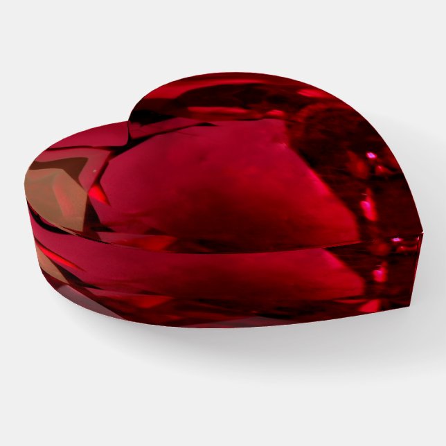 Heart‑Shaped Ruby Paperweight (Angled)