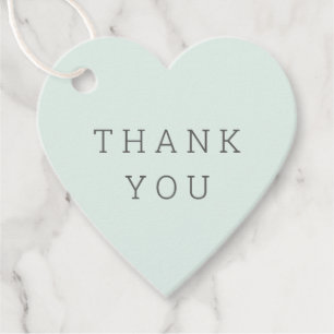 Heart Shaped Sage Green Thank You Favor Tags