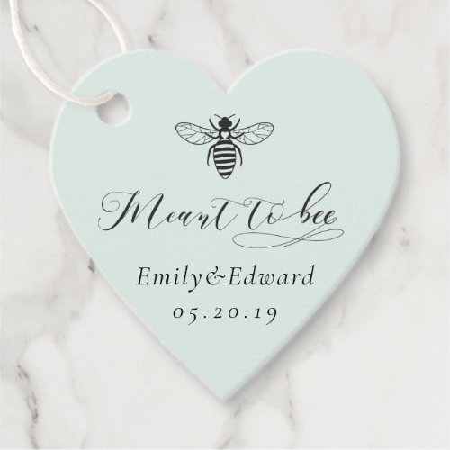 Heart Shaped Sage Meant to Bee Wedding Favor Tags