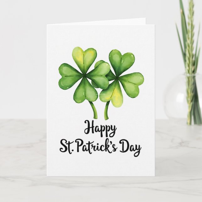 Heart Shaped Shamrock Card (Front)