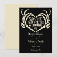 Heart Shaped Skeleton Hands Save the Date STD