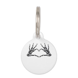 Heart-Shaped Skeleton Hands - Unique Art For Skele Pet ID Tag
