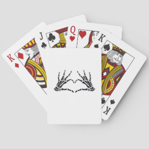 Heart-Shaped Skeleton Hands - Unique Art For Skele Poker Cards