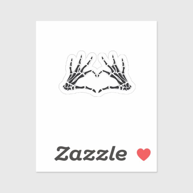 Heart Shaped Skeleton Hands Unique Art Vintage Sticker (Sheet)