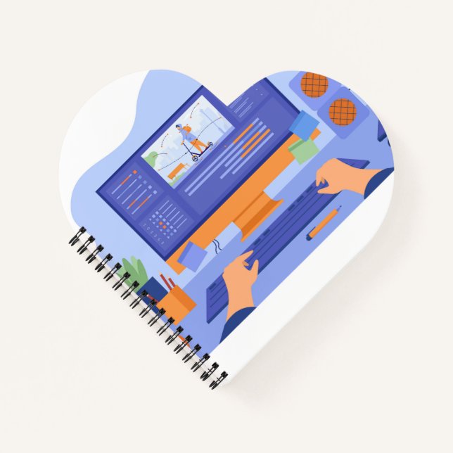 Heart Shaped Spiral Bound Notebook (Front)