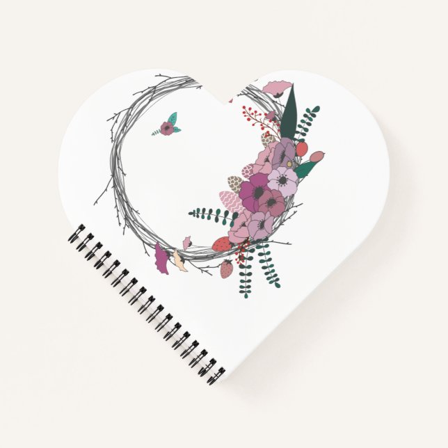 Heart Shaped Spiral Bound Notebook (Front)