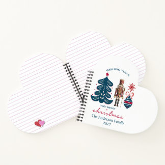 Heart Shaped Spiral Bound Notebook with Nutcracker