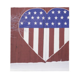 Heart-Shaped Stars and Stripes Notepad