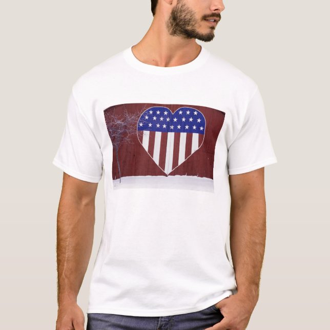 Heart-Shaped Stars and Stripes T-Shirt (Front)