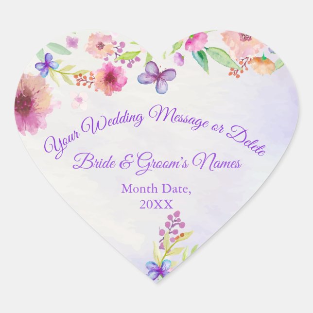 Heart Shaped Stickers for Wedding Favors, Envelope (Front)