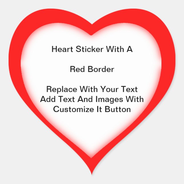 Heart Shaped Stickers With A Red Border In Sheets (Front)