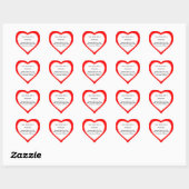 Heart Shaped Stickers With A Red Border In Sheets (Sheet)