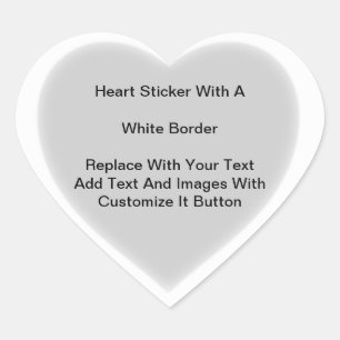 Heart Shaped Stickers With White Border In Sheets