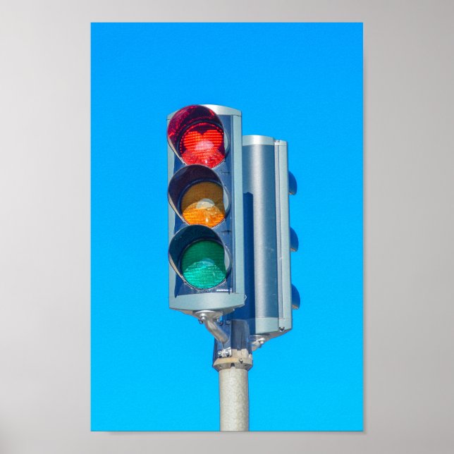 Heart-Shaped Stop Light, Akureyri, Iceland Poster (Front)