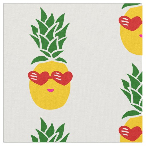 heart shaped sunglasses pineapple red fabric