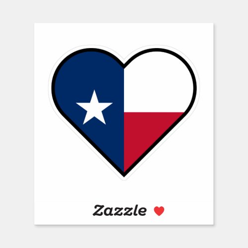 Heart_Shaped Texas Flag  Sticker
