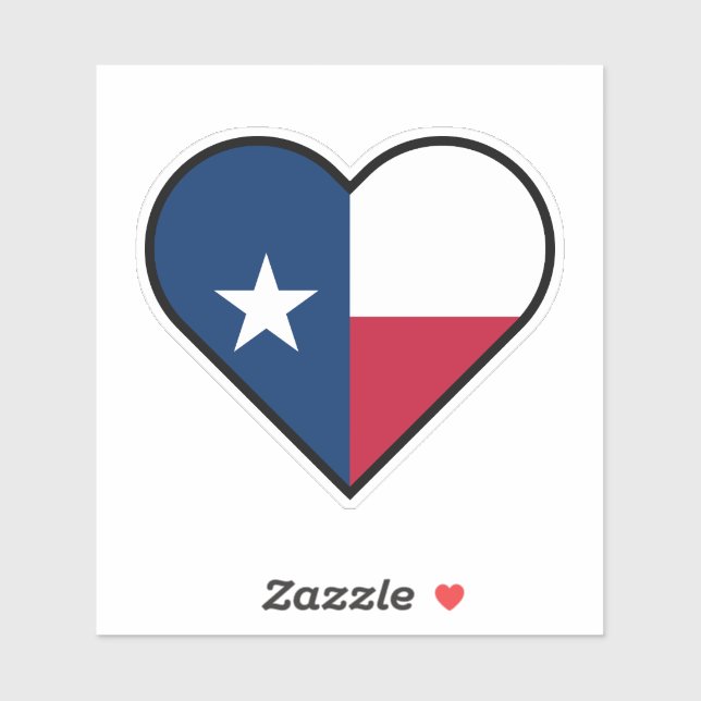 Heart-Shaped Texas Flag  Sticker (Sheet)