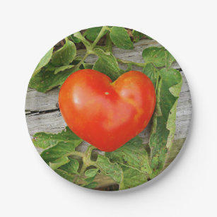 Heart Shaped Tomato Paper Plates