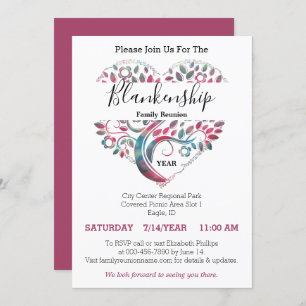 Heart Shaped Tree Family Reunion Template