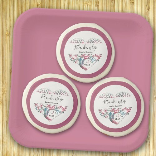 Heart Shaped Tree Family Reunion Template  Sugar Cookie