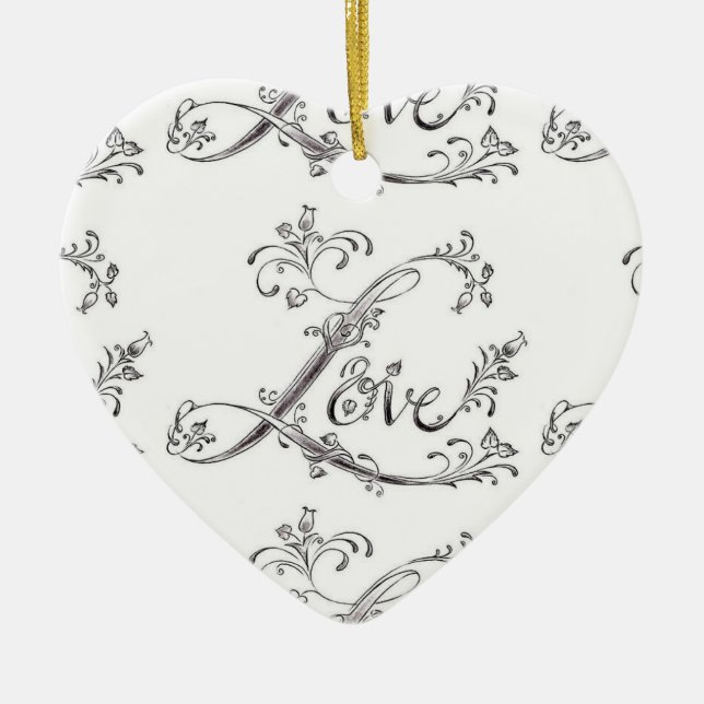 HEART SHAPED "TRUE LOVE" CHRISTMAS ORNAMENT (Front)