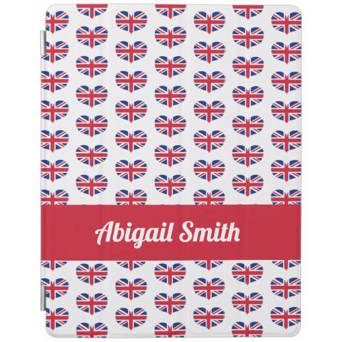 Heart Shaped UK Flag  Union Jack Personalized iPad Smart Cover