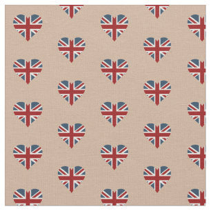 Heart Shaped Union Jack Flag Fabric
