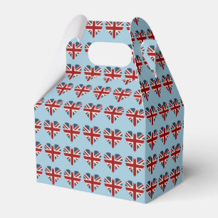 Heart Shaped Union Jack Flag Favor Boxes