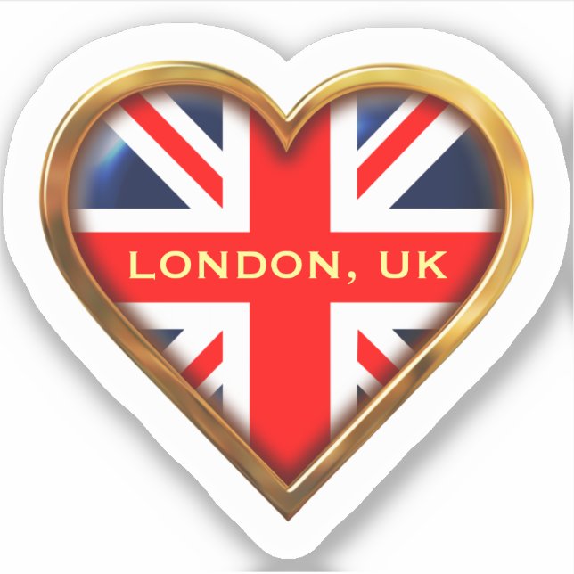 Heart-Shaped Union Jack Sticker (Front)