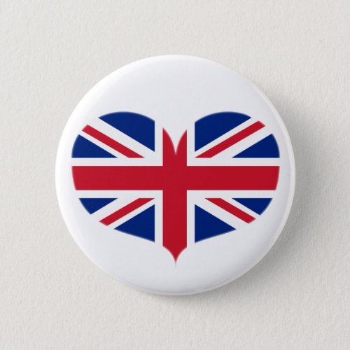 Heart Shaped United Kingdom Flag  Union Jack Button