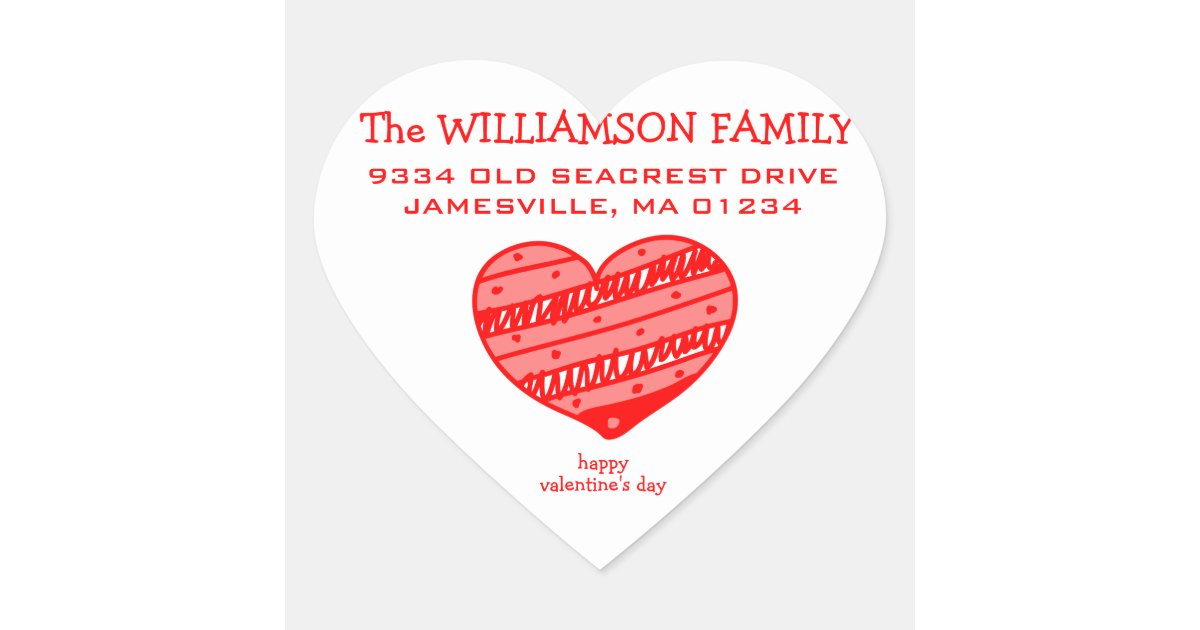 Heart-Shaped Valentine Return Address Labels | Zazzle