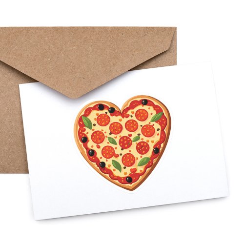 Heart Shaped Valentines Day Pizza Sticker