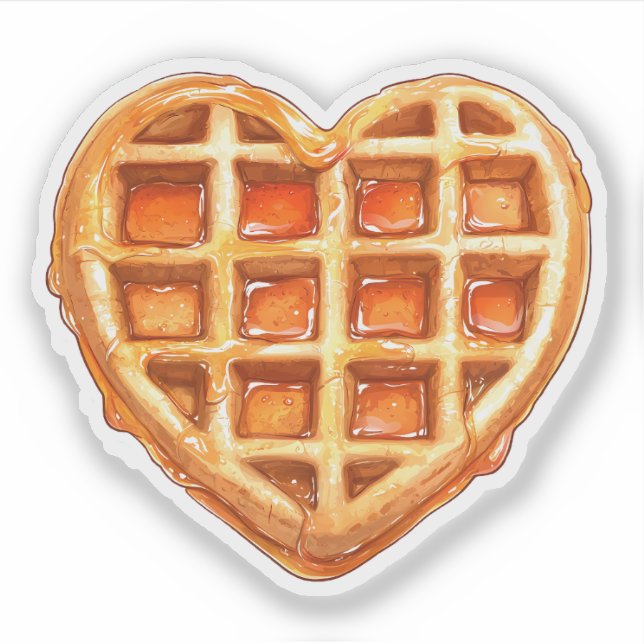 Heart Shaped Waffle Sticker (Front)