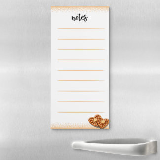 Heart-Shaped Waffle Themed Magnetic Notepad