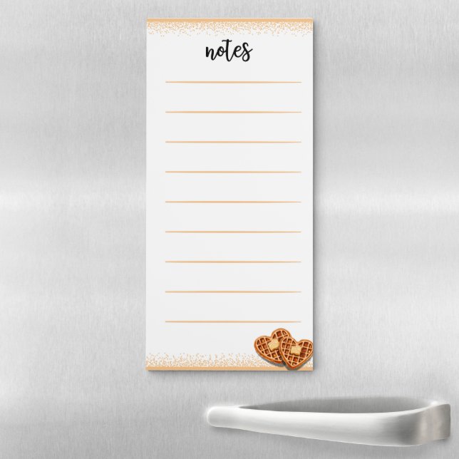 Heart-Shaped Waffle Themed Magnetic Notepad (In Situ)