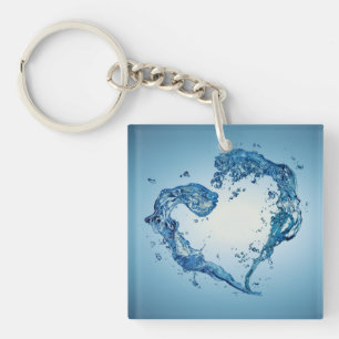 Heart-Shaped Water Splashes Keychain