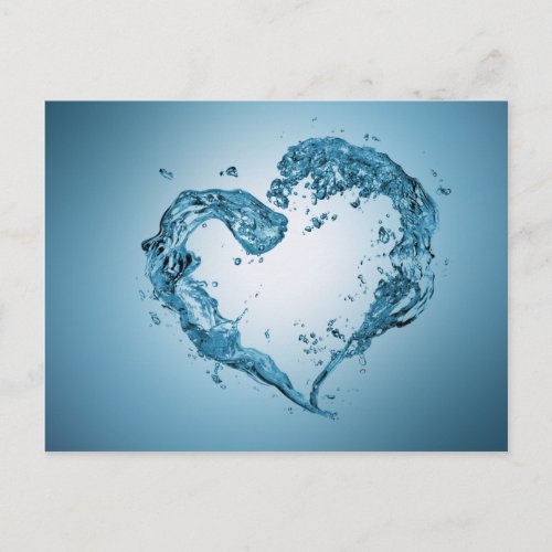 Heart_Shaped Water Splashes Postcard