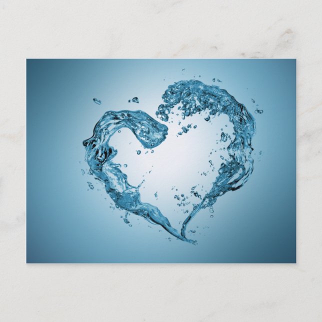 Heart-Shaped Water Splashes Postcard (Front)