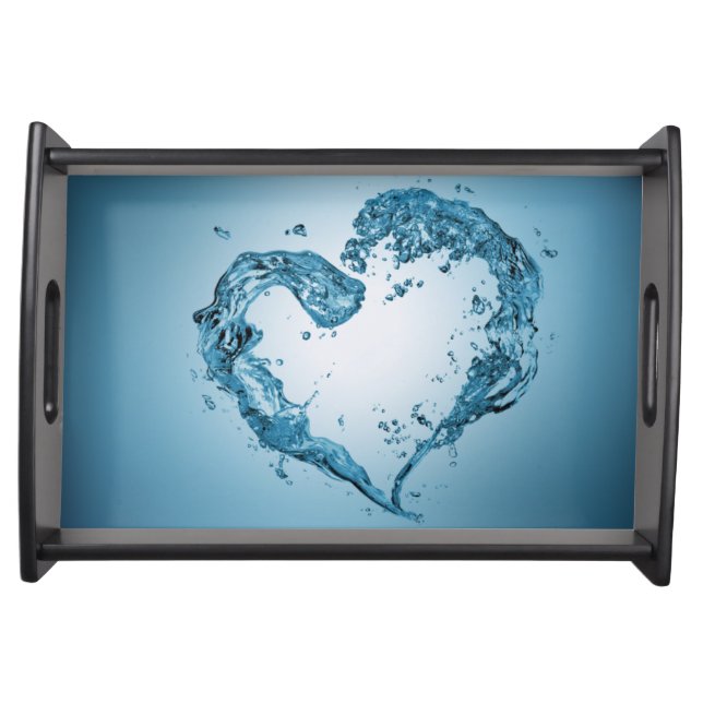 Heart-Shaped Water Splashes Serving Tray (Front)