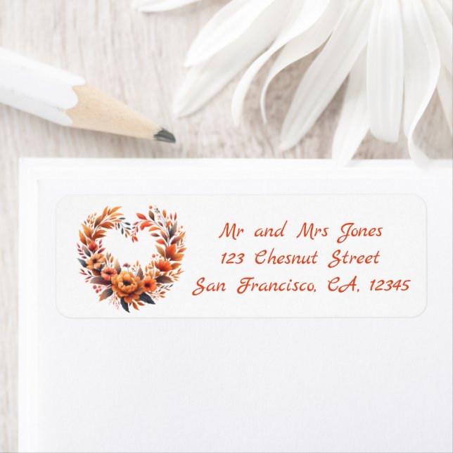 Heart-shaped Watercolor Floral Wreath - Fall Vibes Label (Insitu)